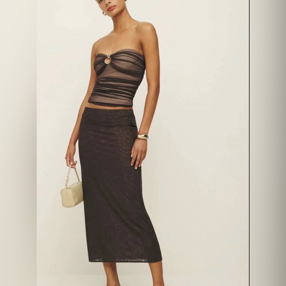 New Reformation Knit Strapless Myra Top and Iris Skirt two pieces set - Picture 2 of 10